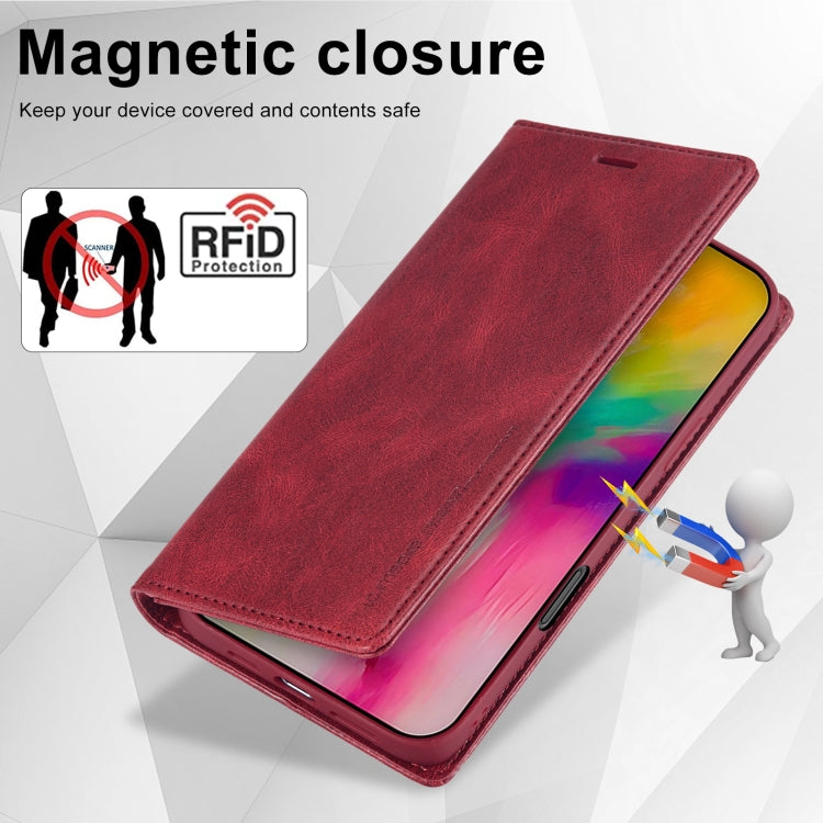 For iPhone 16 Pro Max LC.IMEEKE RFID Anti-theft Leather Phone Case