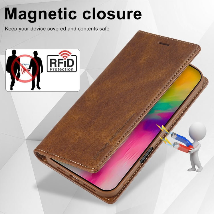 For iPhone 16 Pro LC.IMEEKE RFID Anti-theft Leather Phone Case