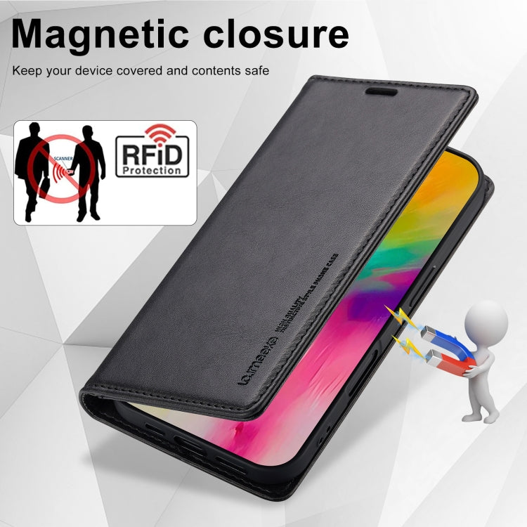 For iPhone 16 Plus LC.IMEEKE RFID Anti-theft Leather Phone Case