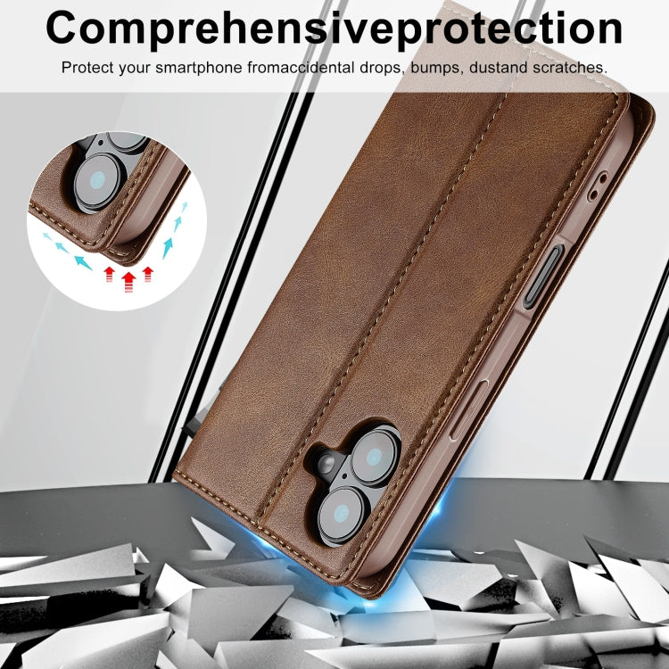 For iPhone 16 Plus LC.IMEEKE RFID Anti-theft Leather Phone Case