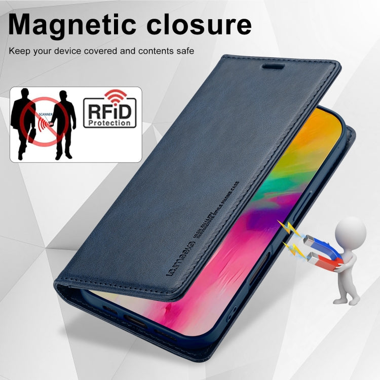For iPhone 16 LC.IMEEKE RFID Anti-theft Leather Phone Case