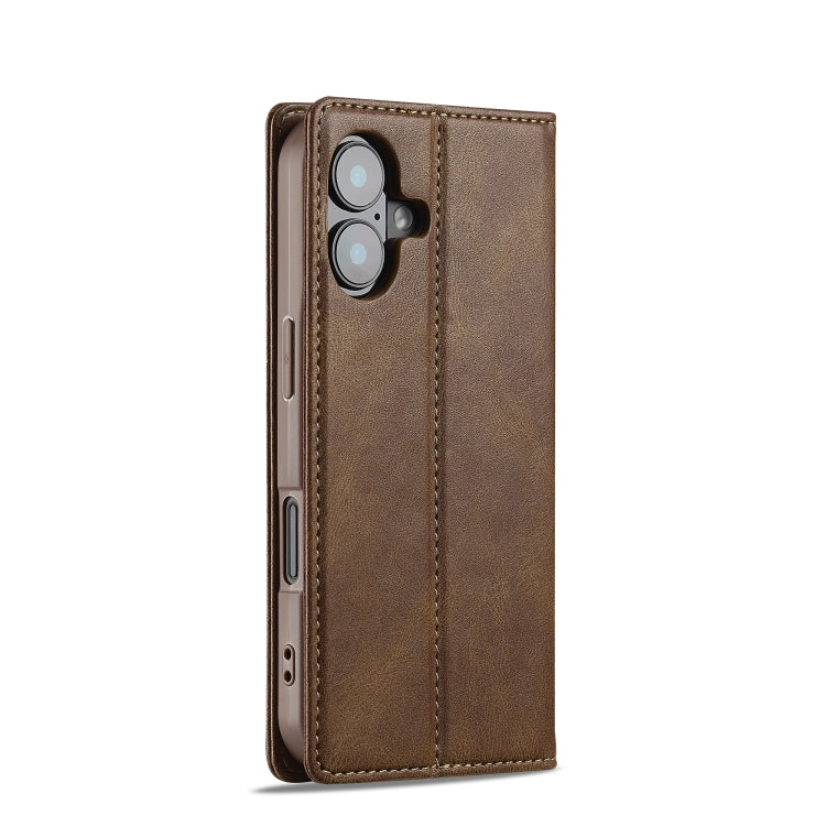 For iPhone 16 LC.IMEEKE RFID Anti-theft Leather Phone Case
