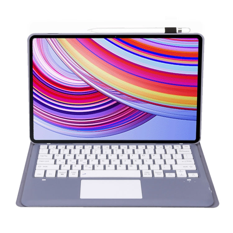 For Xiaomi Redmi Pad Pro 12.1 A0N11-A Detachable Bluetooth Keyboard TPU Lambskin Leather Tablet Case with Touchpad