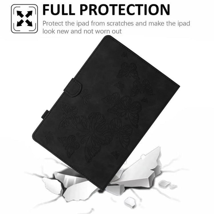For iPad Pro 11 2025 / 2024 Butterflies Embossed Leather Smart Tablet Case