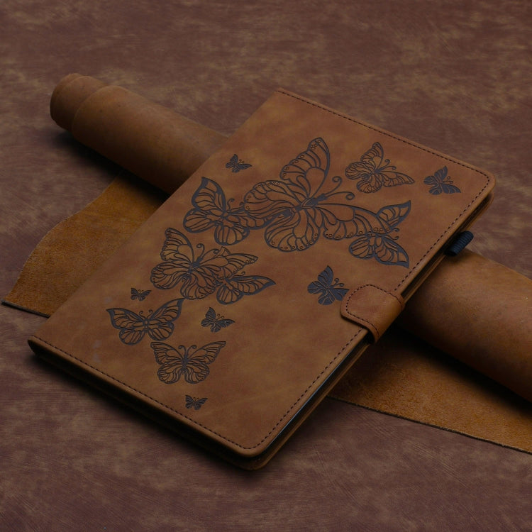 For iPad Pro 11 2025 / 2024 Butterflies Embossed Leather Smart Tablet Case