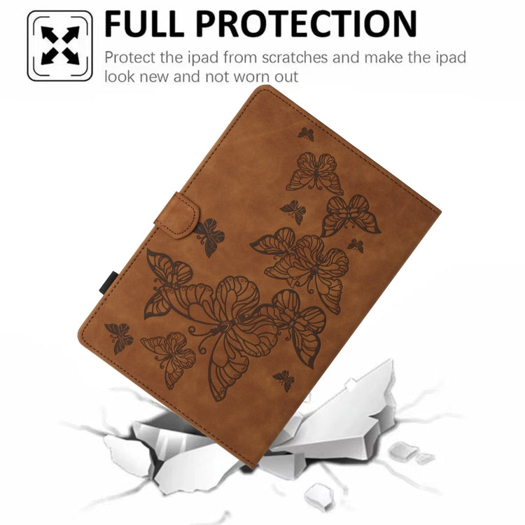 For iPad Pro 11 2025 / 2024 Butterflies Embossed Leather Smart Tablet Case