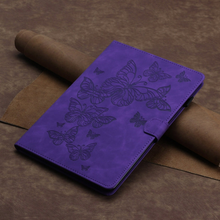 For iPad Pro 11 2025 / 2024 Butterflies Embossed Leather Smart Tablet Case