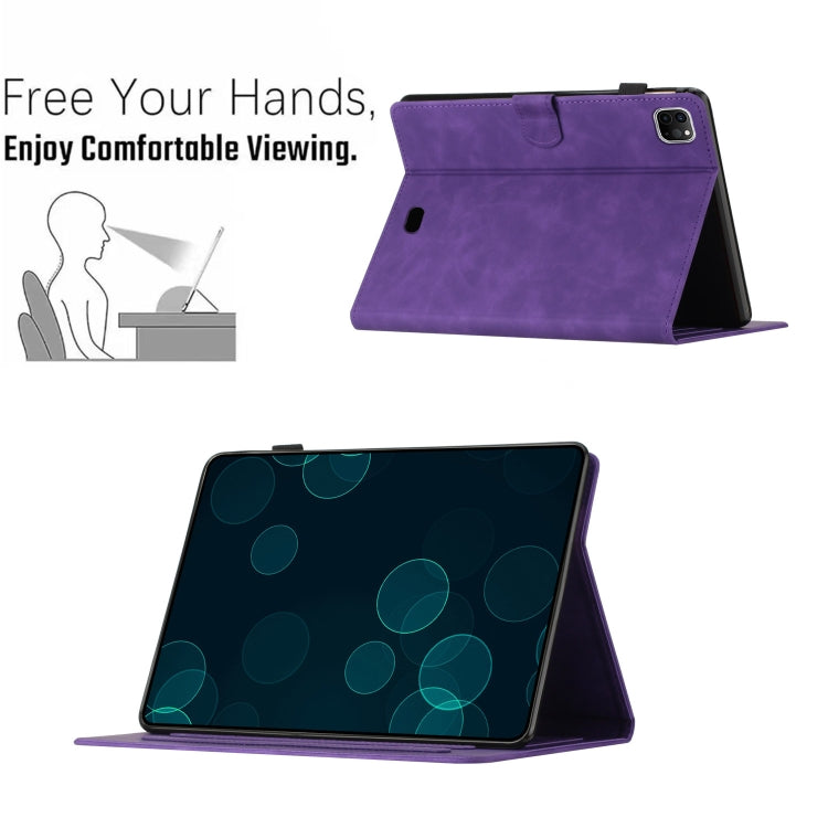 For iPad Pro 11 2025 / 2024 Butterflies Embossed Leather Smart Tablet Case