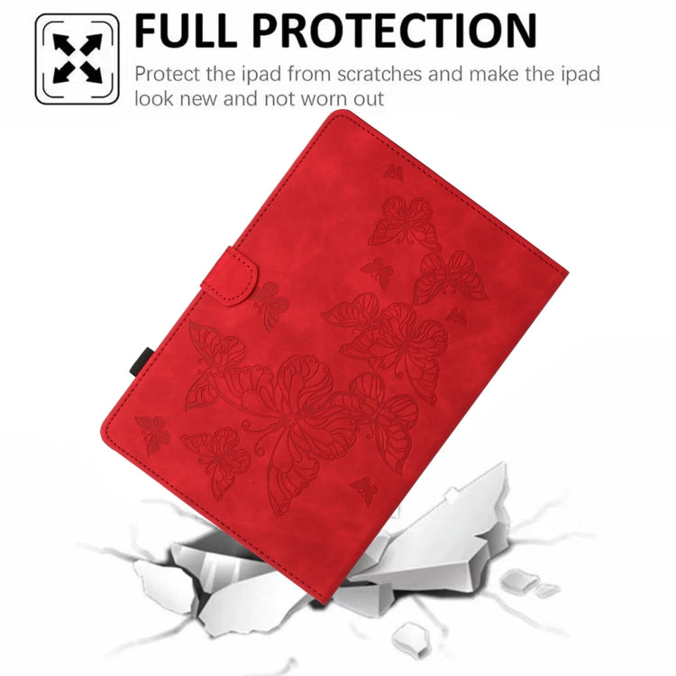 For iPad Pro 11 2025 / 2024 Butterflies Embossed Leather Smart Tablet Case