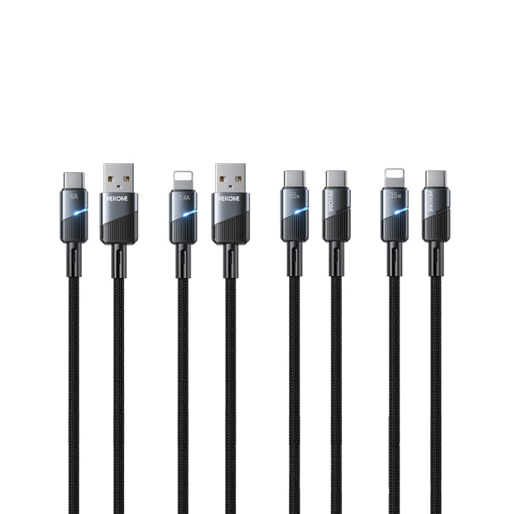 WK WDC-38 Intelligent Power-off 1m PD65W Type-C to Type-C Fast Charging Data Cable - Black