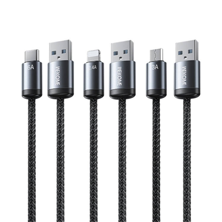 WK WDC-32i Raython Gen2 1m 2.4A USB to 8 Pin Fast Charging Data Cable - Black