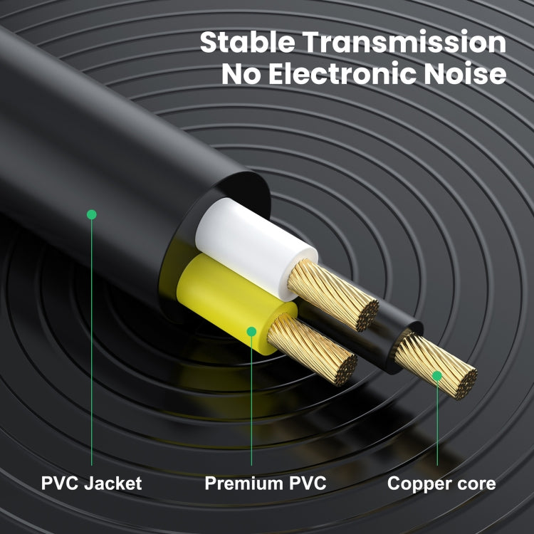 1m 6.35mm TRS Stereo Female to 2 x 6.35mm TS Male Mono Audio Adapter Cable - Black