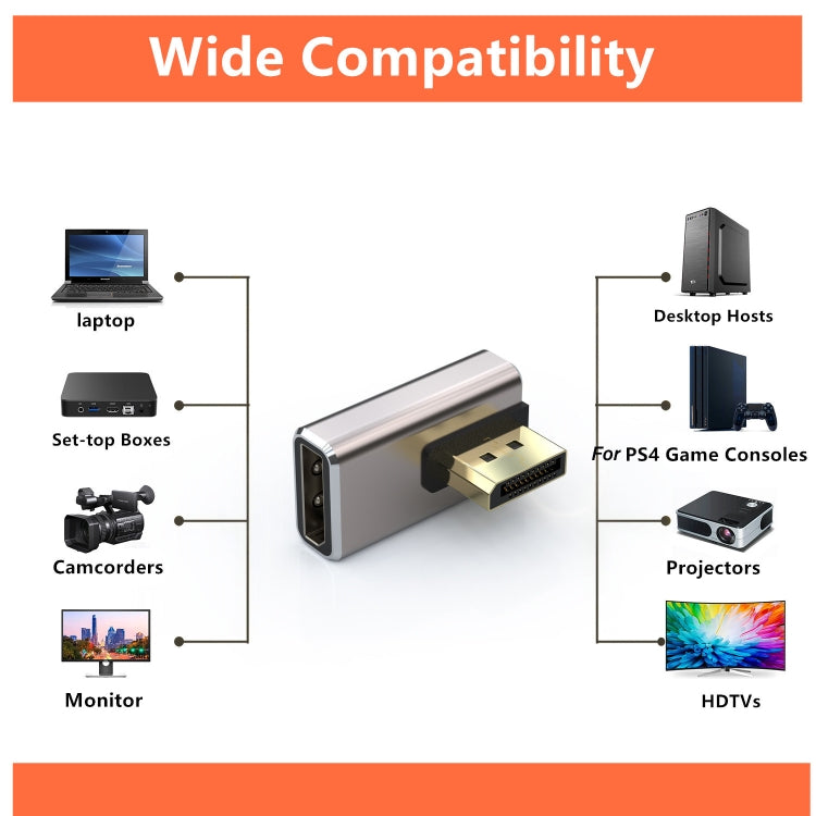 8K PD1.4 Male Displayport to Female Displayport Adapter Converter, Style:B