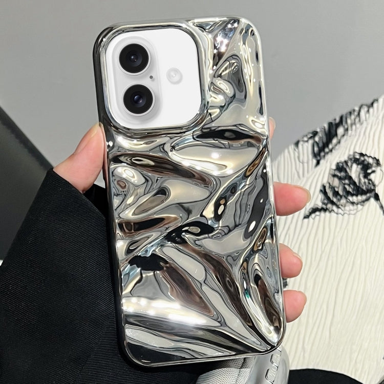 For iPhone 16 Plus Water Ripple Electroplating Paint TPU Phone Case