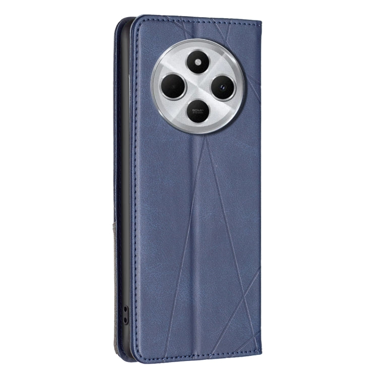 For Redmi 14C 4G Rhombus Texture Magnetic Leather Phone Case