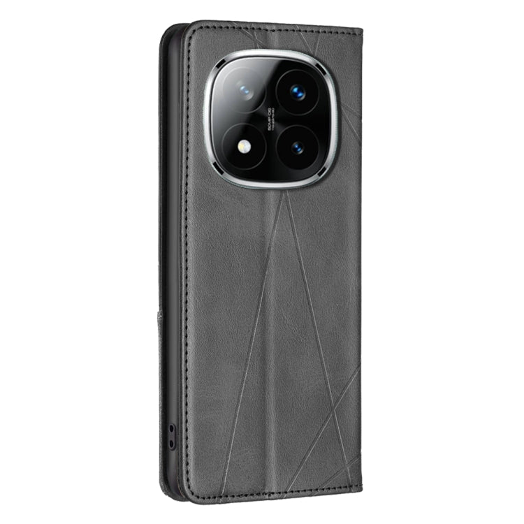 For Redmi Note 14 Pro 5G / Note 14 Pro+ 5G Rhombus Texture Magnetic Leather Phone Case