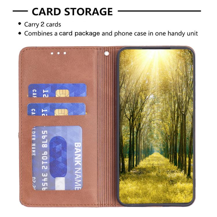 For Redmi Note 14 4G 163.25mm Rhombus Texture Magnetic Leather Phone Case