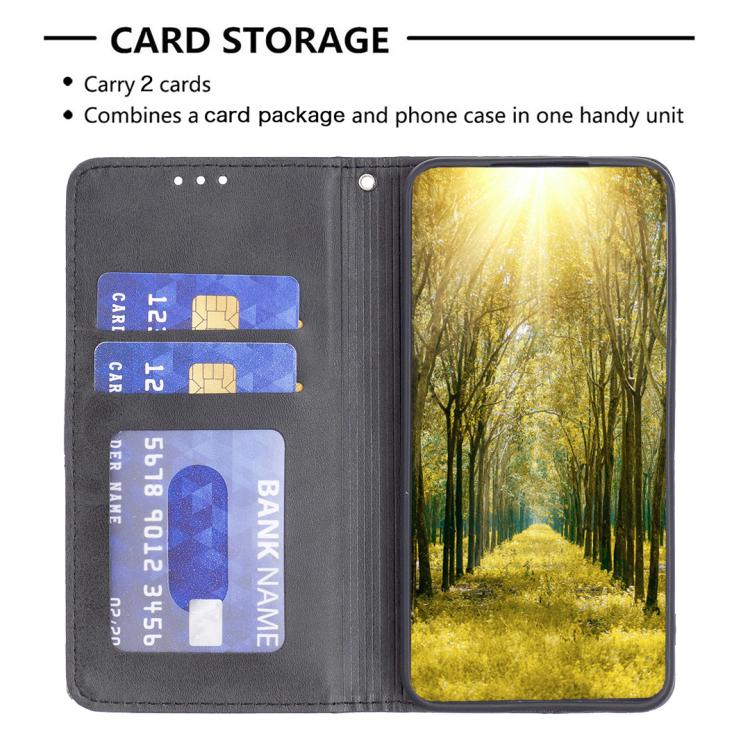 For Redmi Note 14 4G 163.25mm Rhombus Texture Magnetic Leather Phone Case
