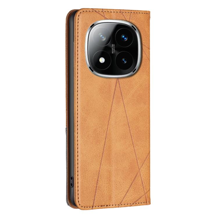 For Redmi Note 14 Pro 4G Rhombus Texture Magnetic Leather Phone Case