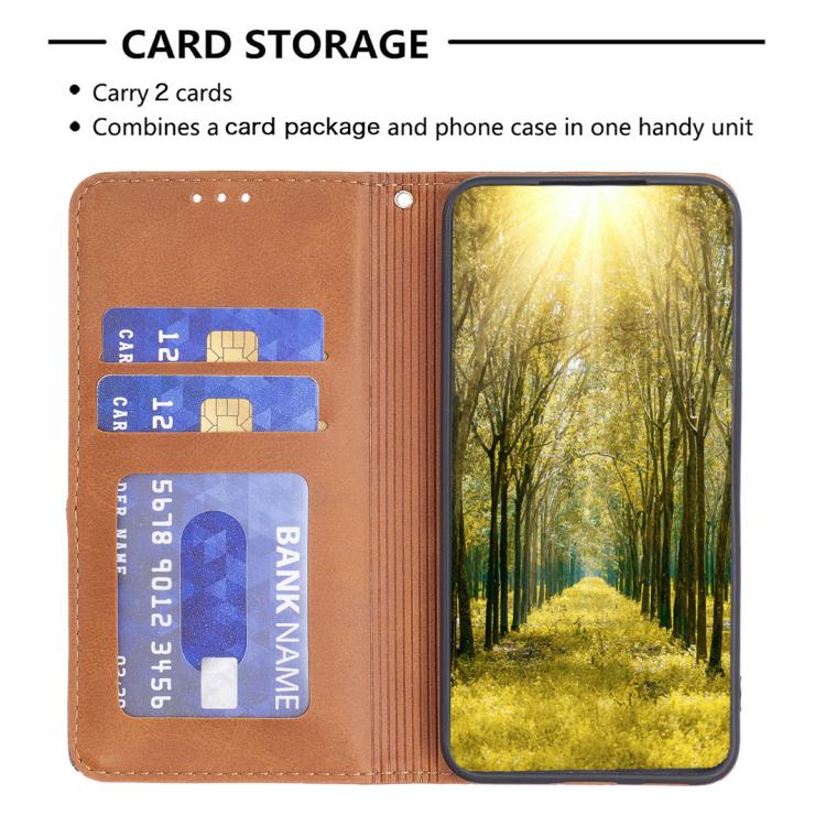 For Redmi Note 14 Pro 4G Rhombus Texture Magnetic Leather Phone Case