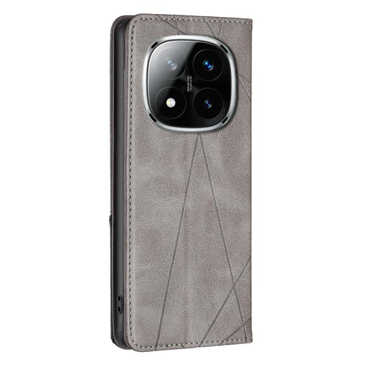 For Redmi Note 14 Pro 4G Rhombus Texture Magnetic Leather Phone Case