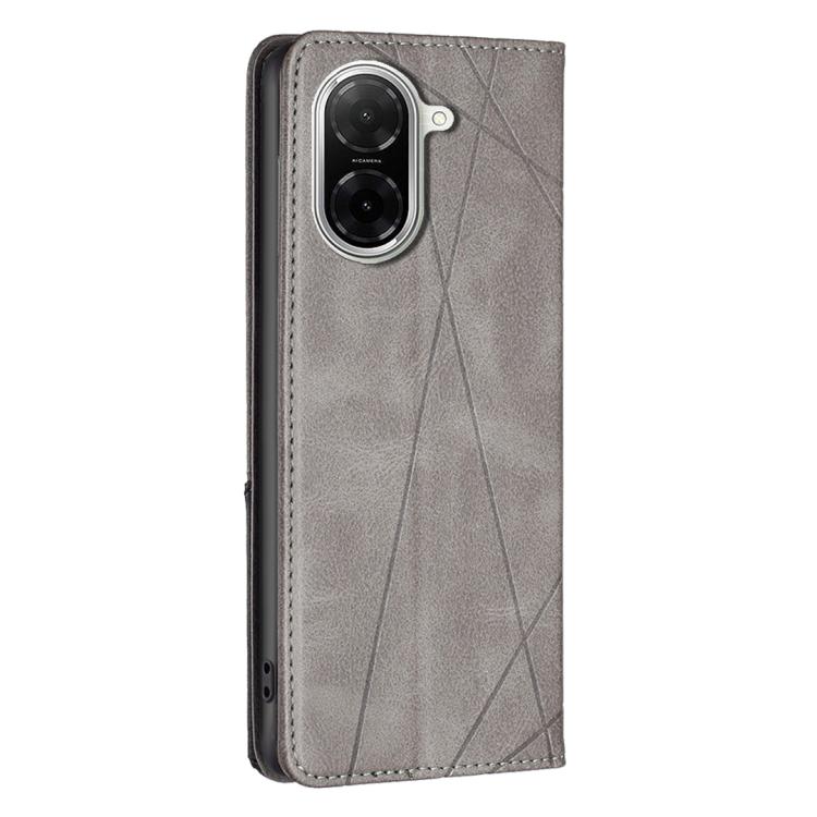 For Redmi A5 4G 171.7mm Rhombus Texture Magnetic Leather Phone Case