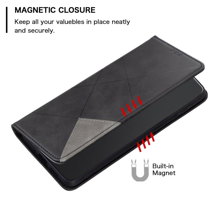 For Redmi K80 / K80 Pro Rhombus Texture Magnetic Leather Phone Case