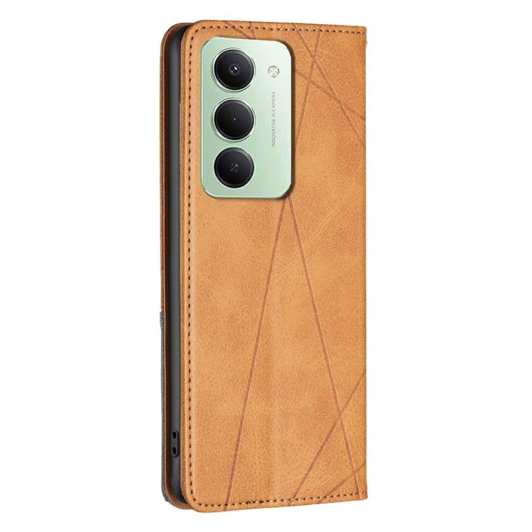 For Redmi 15 5G Global / 15 4G SEA 169.5mm Rhombus Texture Magnetic Leather Phone Case
