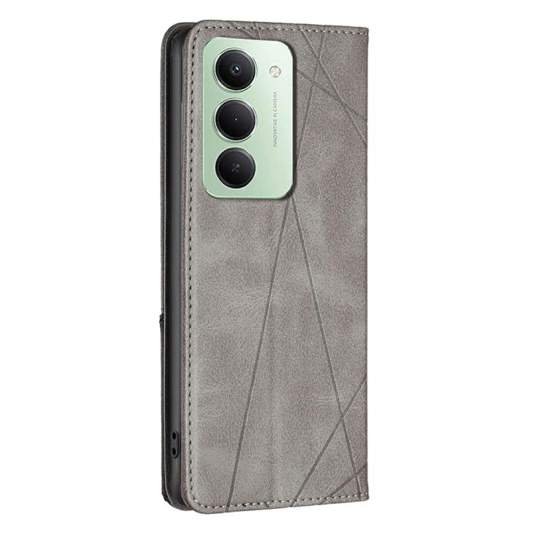For Redmi 15 5G Global / 15 4G SEA 169.5mm Rhombus Texture Magnetic Leather Phone Case