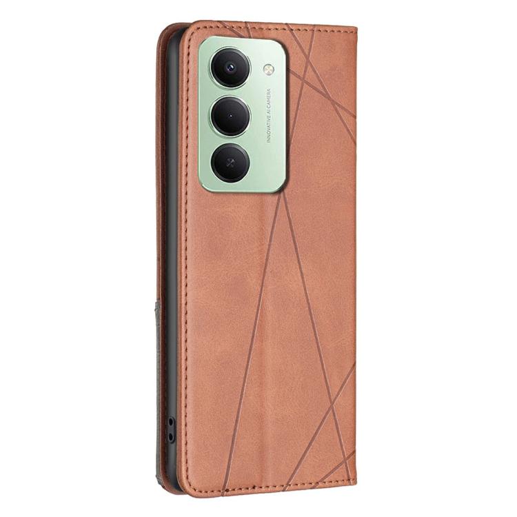 For Redmi 15 5G Global / 15 4G SEA 169.5mm Rhombus Texture Magnetic Leather Phone Case