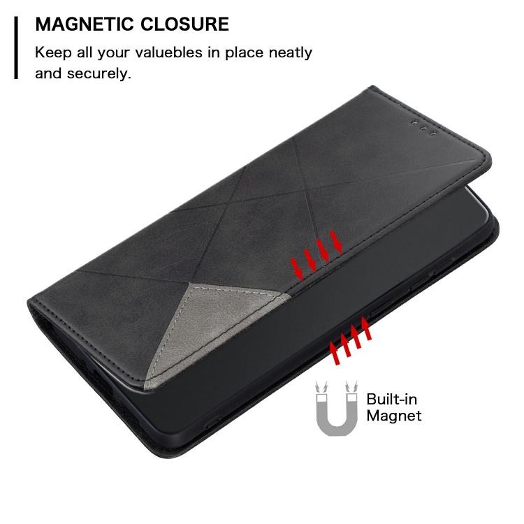 For Redmi Note 15 Pro 4G Global 163.2mm Rhombus Texture Magnetic Leather Phone Case