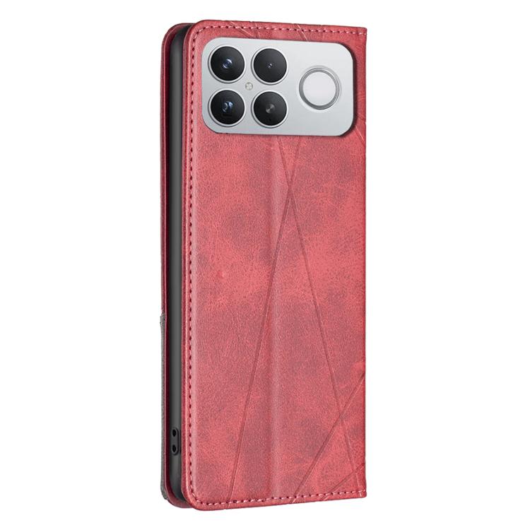 For Redmi K90 Pro Max/Poco F8 Ultra Rhombus Texture Magnetic Leather Phone Case
