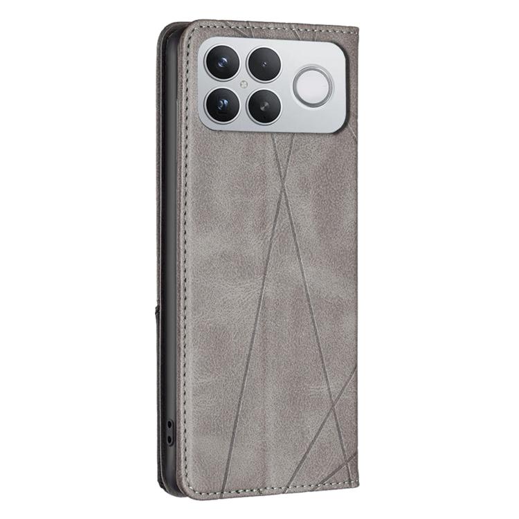 For Redmi K90 Pro Max/Poco F8 Ultra Rhombus Texture Magnetic Leather Phone Case