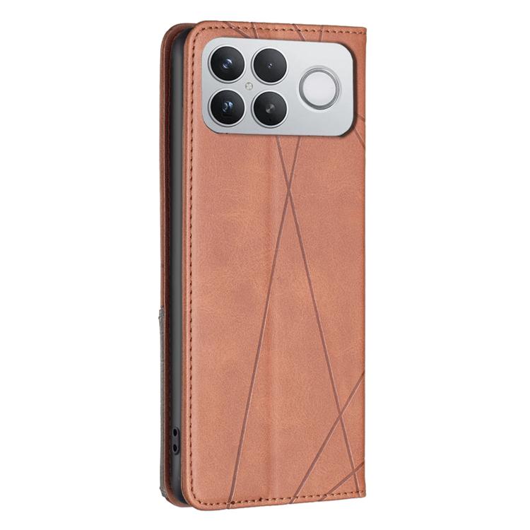 For Redmi K90 Pro Max/Poco F8 Ultra Rhombus Texture Magnetic Leather Phone Case