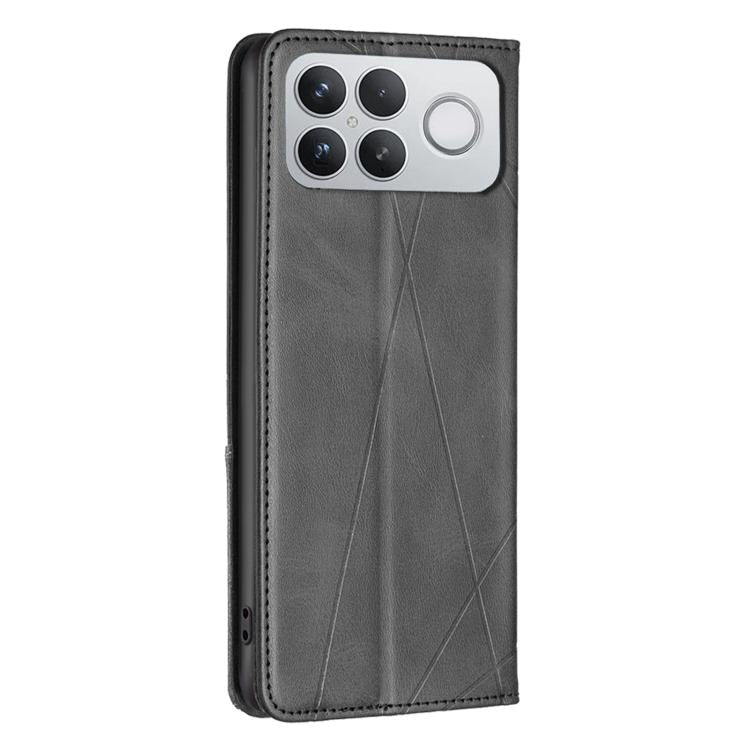 For Redmi K90 Pro Max/Poco F8 Ultra Rhombus Texture Magnetic Leather Phone Case