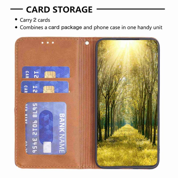 For Redmi 15a 5G Rhombus Texture Magnetic Leather Phone Case