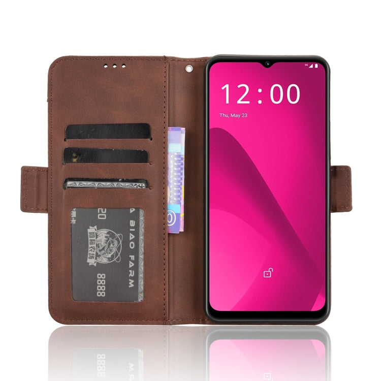 For T-Mobile Revvl 7 5G Skin Feel Calf Texture Card Slots Leather Phone Case