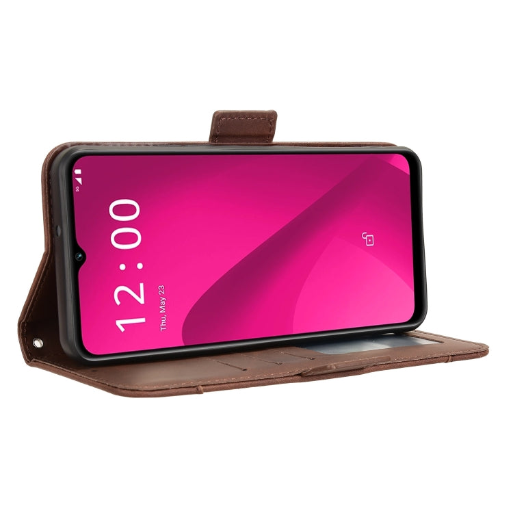 For T-Mobile Revvl 7 5G Skin Feel Calf Texture Card Slots Leather Phone Case