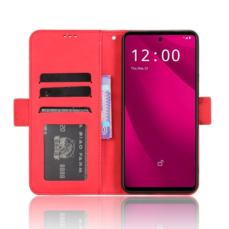 For T-Mobile Revvl 7 Pro 5G Skin Feel Calf Texture Card Slots Leather Phone Case