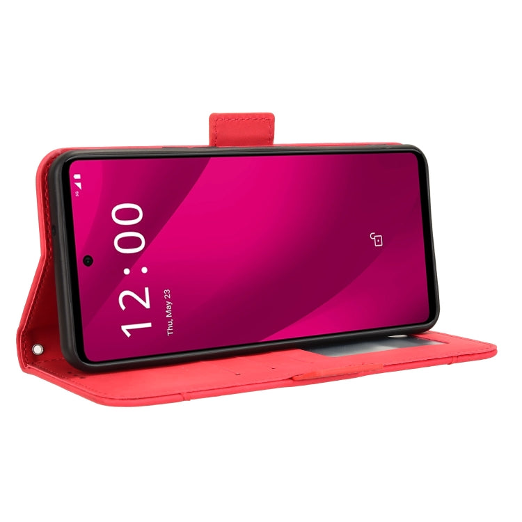 For T-Mobile Revvl 7 Pro 5G Skin Feel Calf Texture Card Slots Leather Phone Case