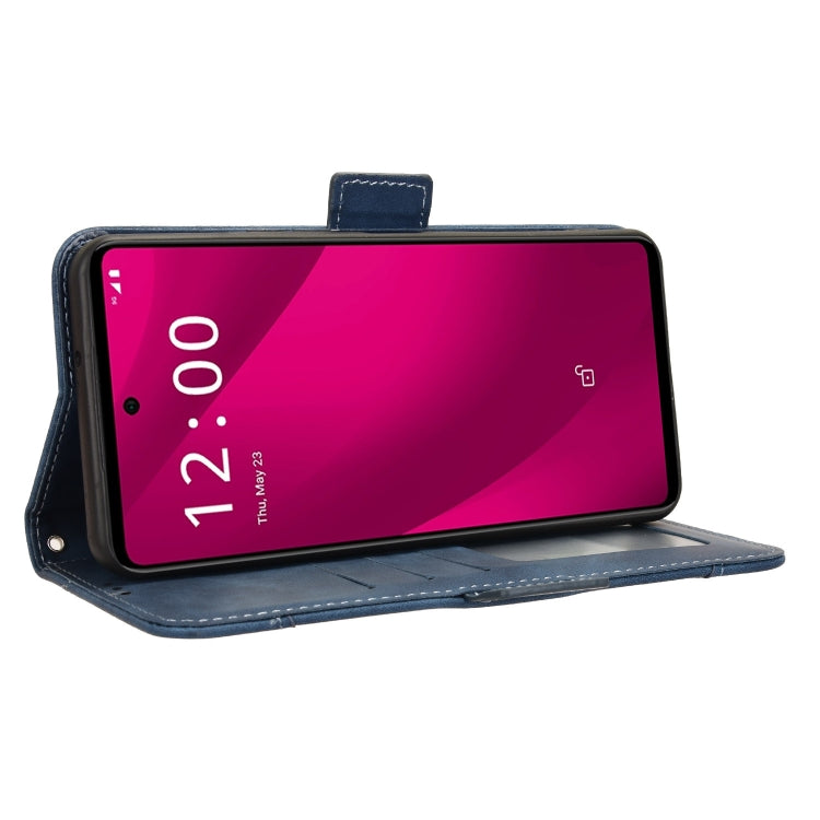 For T-Mobile Revvl 7 Pro 5G Skin Feel Calf Texture Card Slots Leather Phone Case