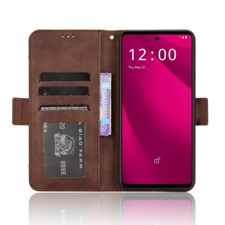 For T-Mobile Revvl 7 Pro 5G Skin Feel Calf Texture Card Slots Leather Phone Case