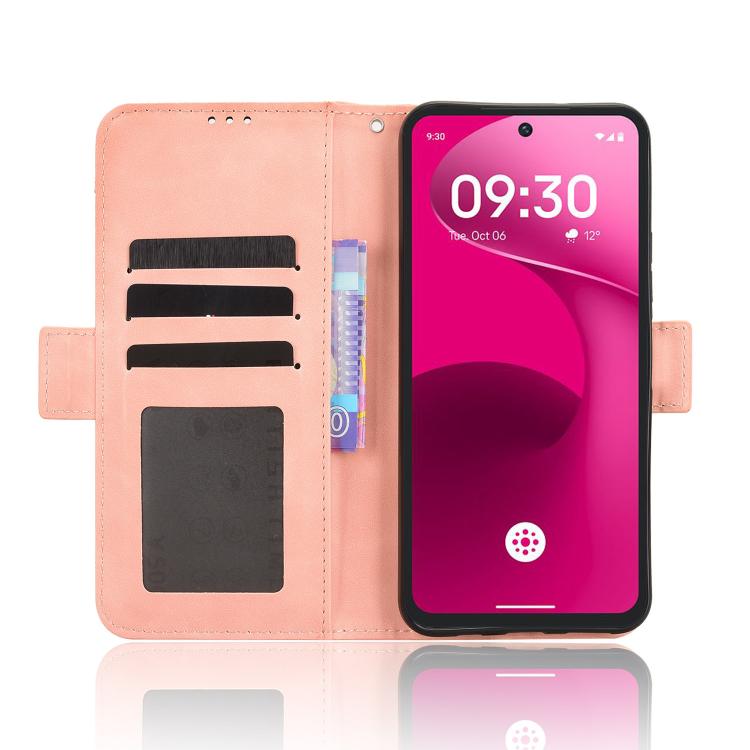 For T-Mobile Revvl 8 Pro 5G Skin Feel Calf Texture Card Slots Leather Phone Case