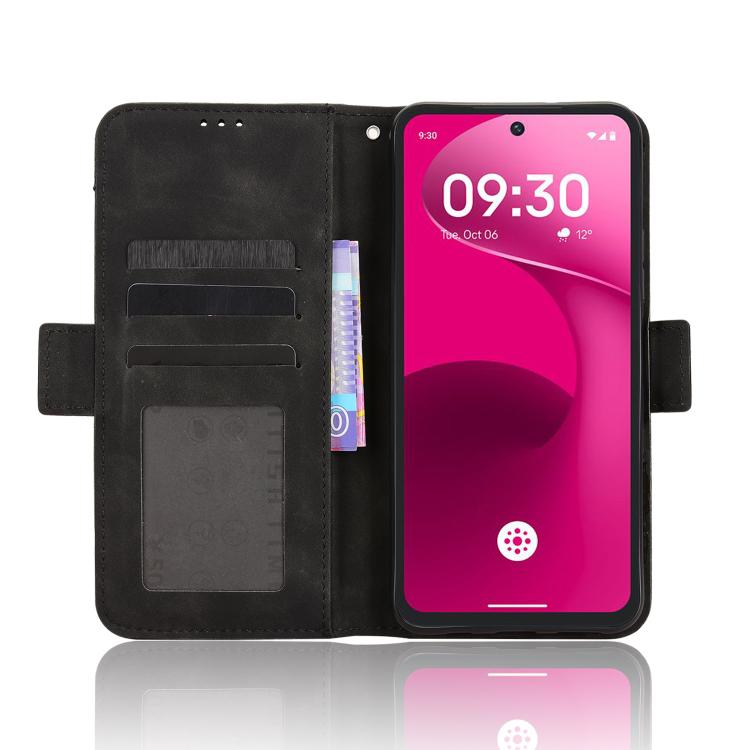 For T-Mobile Revvl 8 Pro 5G Skin Feel Calf Texture Card Slots Leather Phone Case