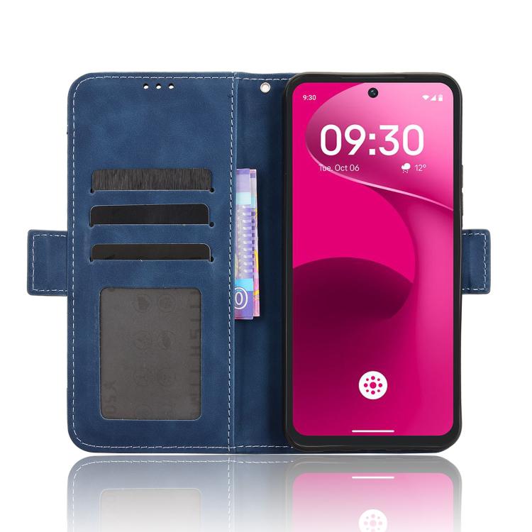 For T-Mobile Revvl 8 Pro 5G Skin Feel Calf Texture Card Slots Leather Phone Case
