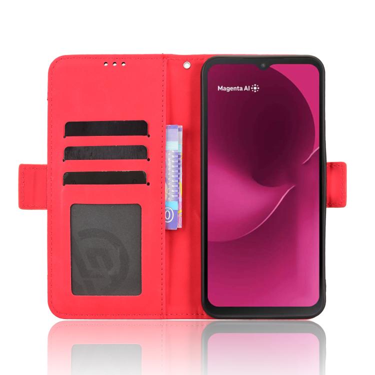 For T-Mobile Revvl 8 5G Skin Feel Calf Texture Card Slots Leather Phone Case