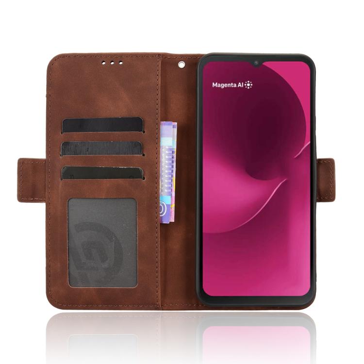 For T-Mobile Revvl 8 5G Skin Feel Calf Texture Card Slots Leather Phone Case