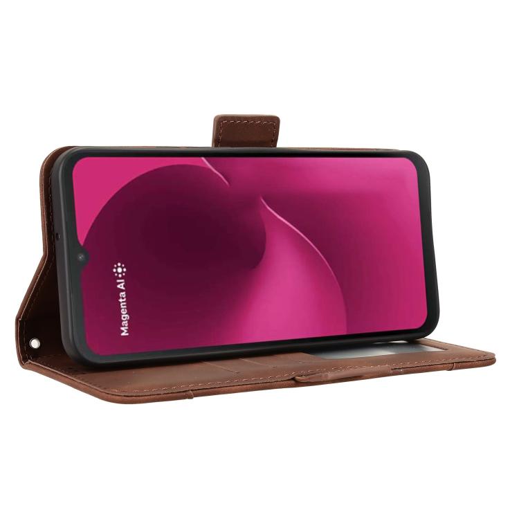 For T-Mobile Revvl 8 5G Skin Feel Calf Texture Card Slots Leather Phone Case