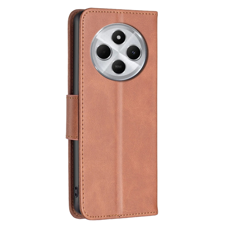 For Redmi 14C 4G Lambskin Texture Pure Color Flip Leather Phone Case