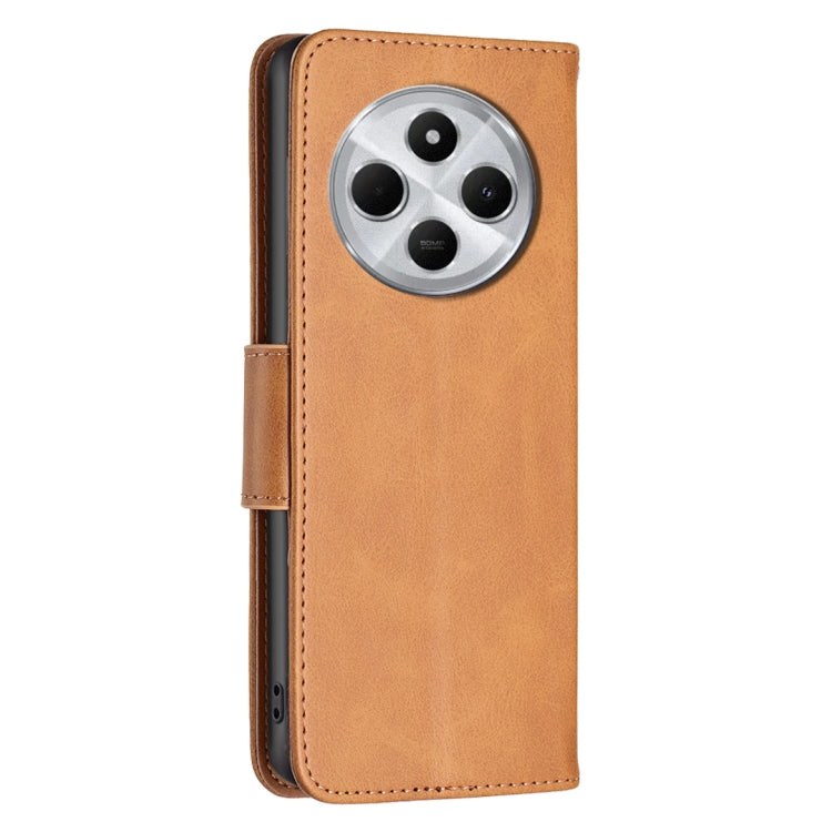 For Redmi 14C 4G Lambskin Texture Pure Color Flip Leather Phone Case